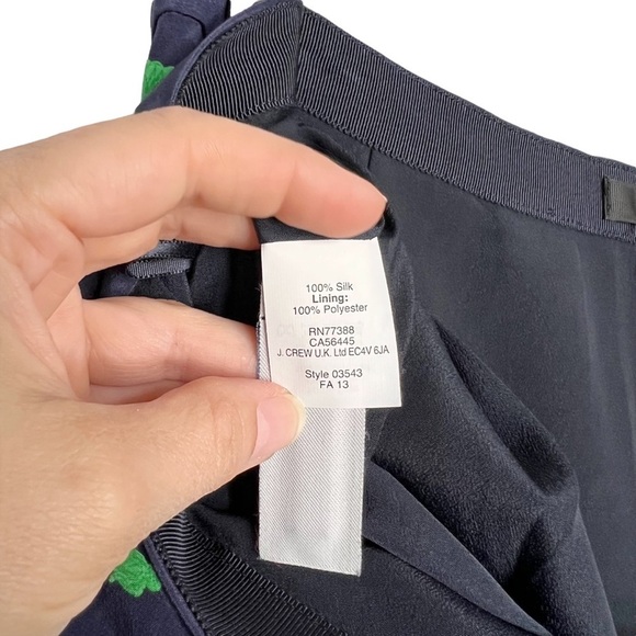 J Crew 100% Silk Beanstalk Striped Pleated Skirt - Picture 7 of 10